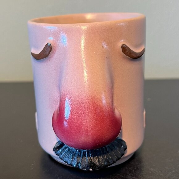 VTG Entex LA Drug Pharmaceutical Promotional 3-D Big Nose & Mustache Pottery Mug - Picture 4 of 12